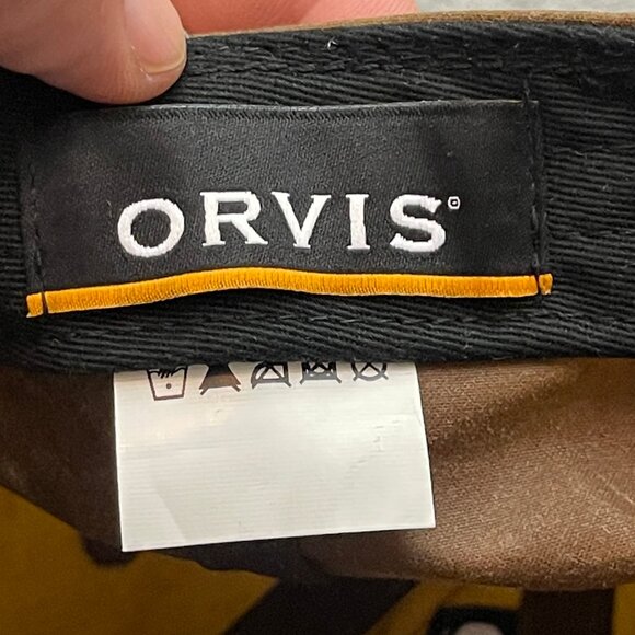 Orvis Hat Brown Waxed Canvas Cap Fishing Tackle Manchester Vermont Strapback - Picture 7 of 8